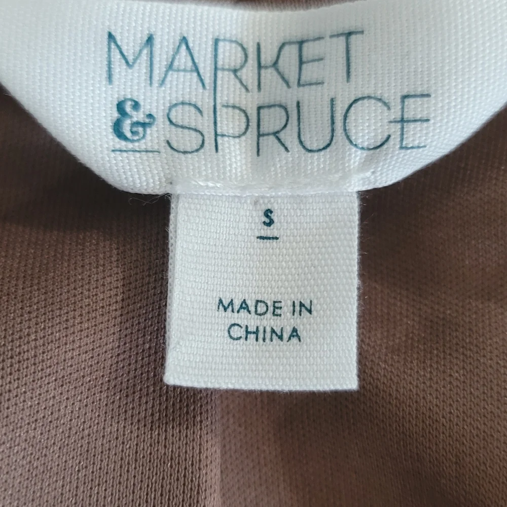 Market And Spruce Faux Suede Motorcycle Jacket Camel Size Small - Picture 10 of 11